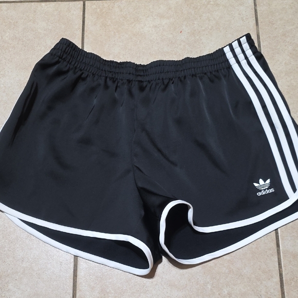 adidas Pants - adidas Black Athletic Shorts with White Stripes